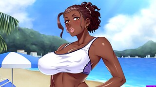 Prexy black chick drools on a delicious cock on slay rub elbows with beach