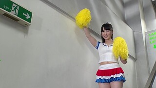 AJapanese cheerleader strips down plus sucks a delicious cock